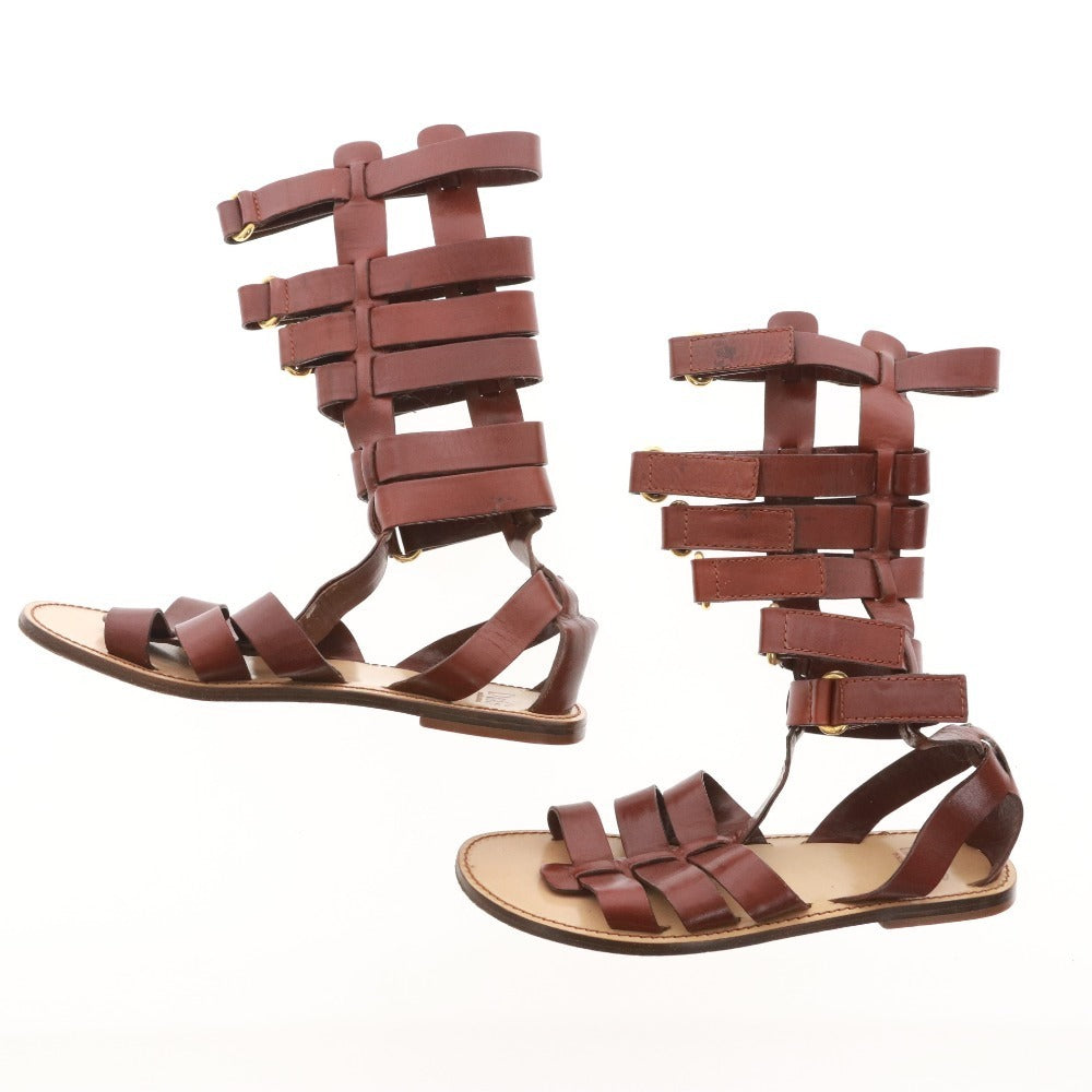 ■ ドルチェアンドガッバーナ サンダル 靴 グラディエーター フラット レディース 37 （24cm相当） ブラウン 袋付き