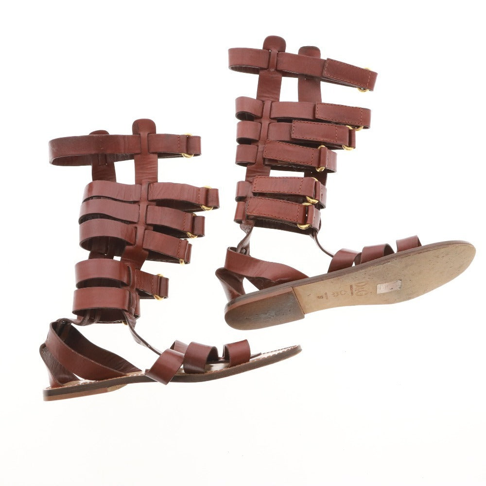 ■ ドルチェアンドガッバーナ サンダル 靴 グラディエーター フラット レディース 37 （24cm相当） ブラウン 袋付き
