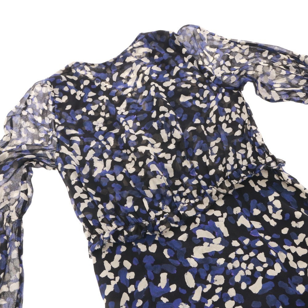 ■ スリーワンフィリップリム ワンピース 長袖 トップス ボトムス 総柄 シルク レディース 2 （M相当）ネイビー ブラック