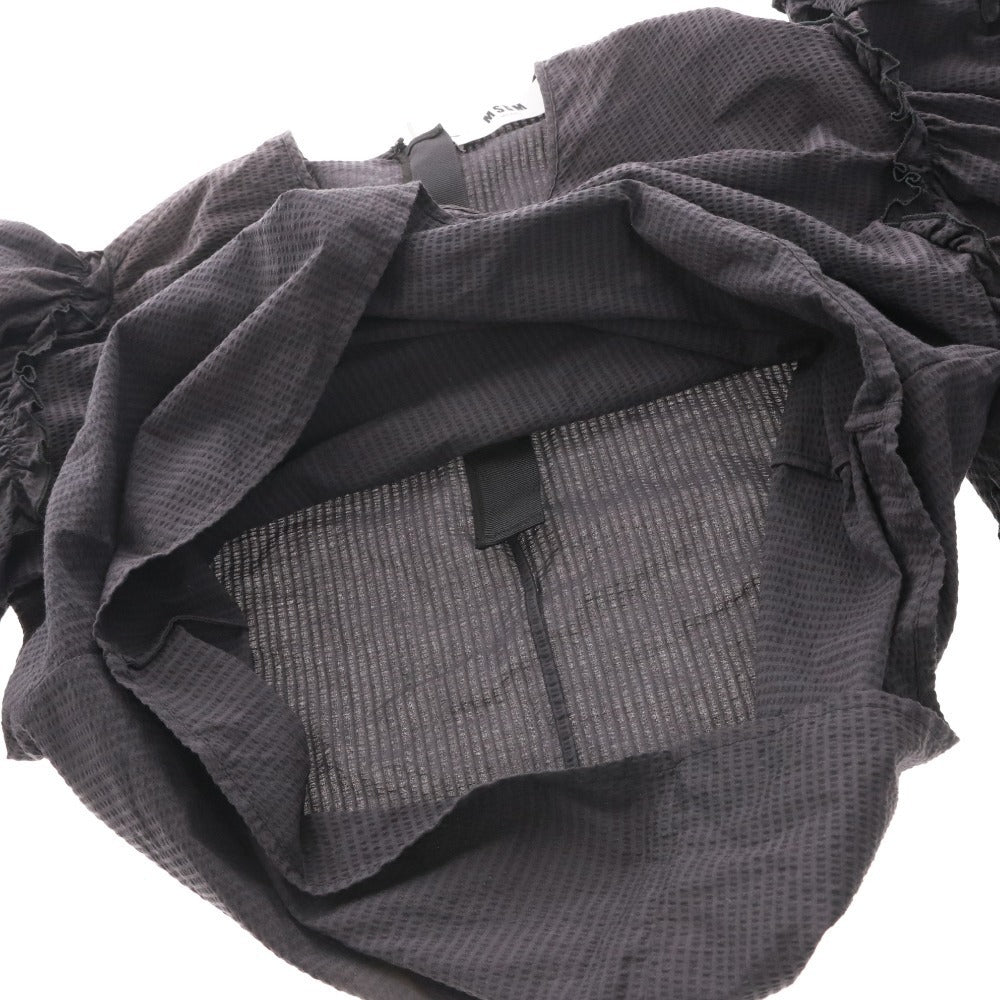 ■ MSGM MILANO フリルシャツ 長袖 トップス フリル袖 パーティー イタリア製 レディース 40 (L相当) ブラック 黒