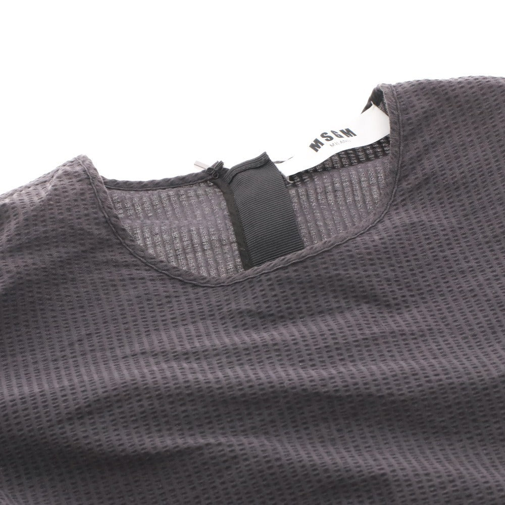 ■ MSGM MILANO フリルシャツ 長袖 トップス フリル袖 パーティー イタリア製 レディース 40 (L相当) ブラック 黒