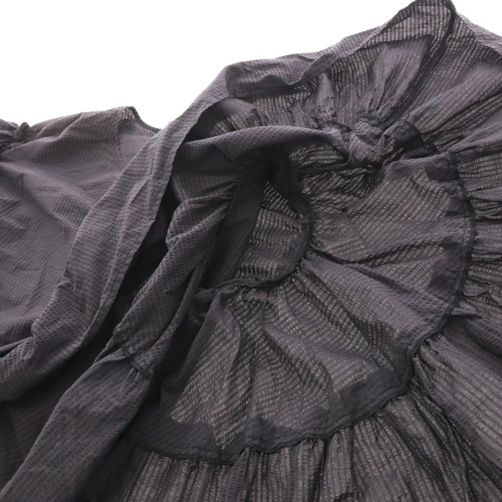 ■ MSGM MILANO フリルシャツ 長袖 トップス フリル袖 パーティー イタリア製 レディース 40 (L相当) ブラック 黒