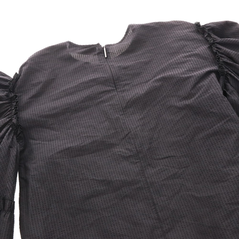 ■ MSGM MILANO フリルシャツ 長袖 トップス フリル袖 パーティー イタリア製 レディース 40 (L相当) ブラック 黒