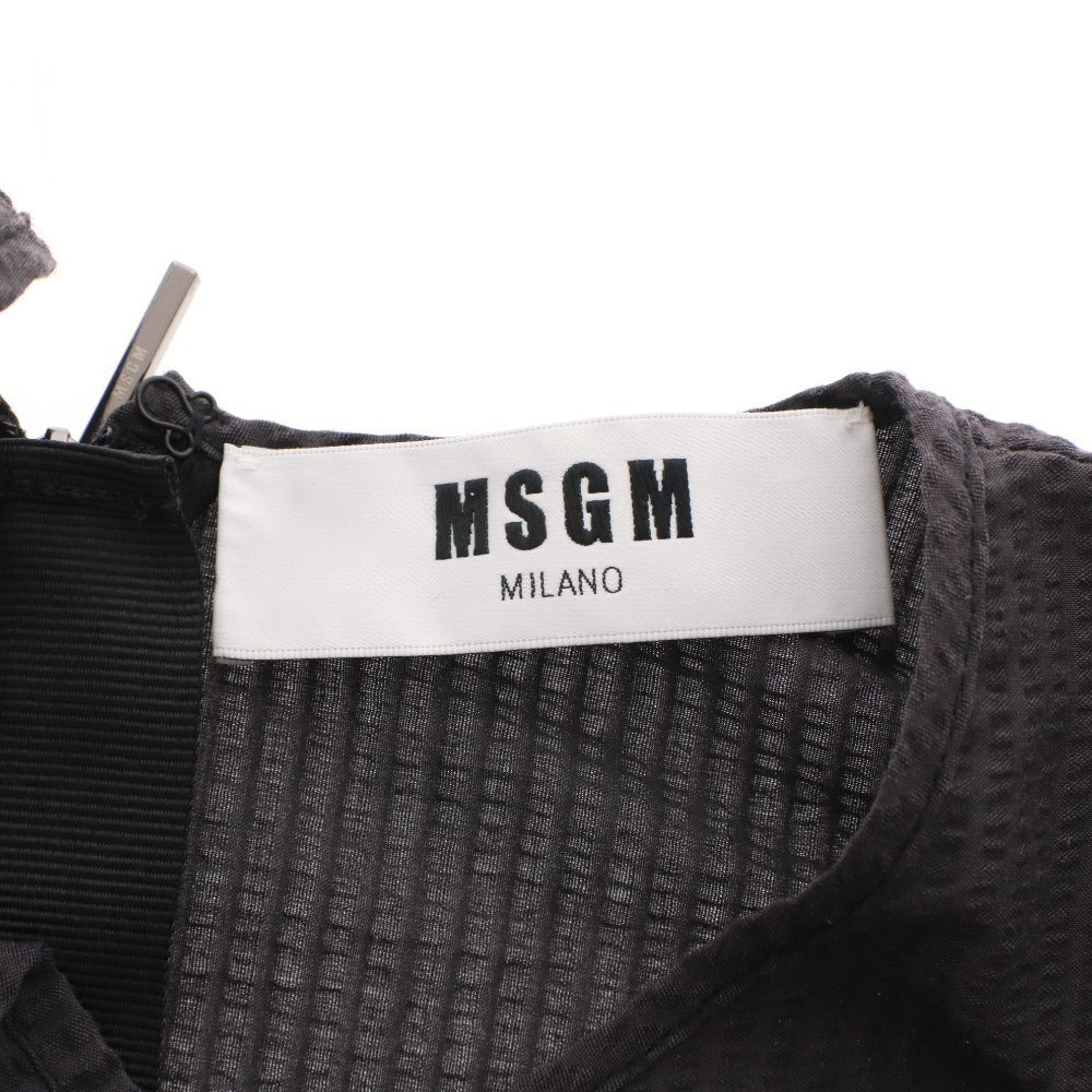 ■ MSGM MILANO フリルシャツ 長袖 トップス フリル袖 パーティー イタリア製 レディース 40 (L相当) ブラック 黒