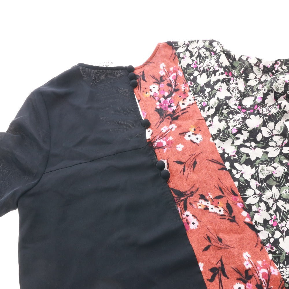 Acne Studios long-sleeved knee-length floral print dress, size 36 (equivalent to S), available in multicolor, reddish-brown, white, black, etc.