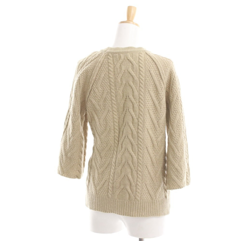 ■ Chloe クロエ セーター 長袖 トップス ニット 総柄 メリノウール イタリア製 レディース XS ベージュ系