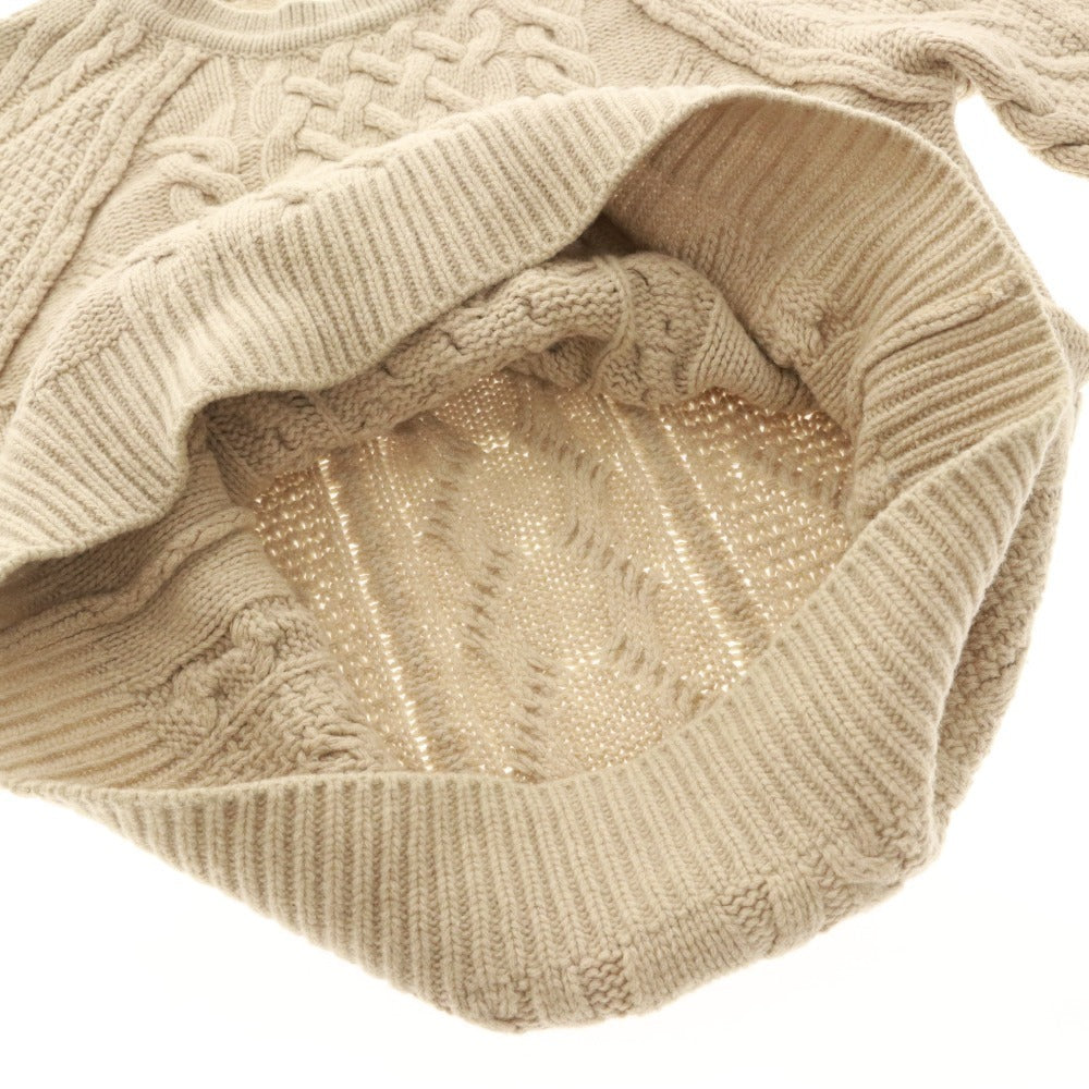 ■ Chloe クロエ セーター 長袖 トップス ニット 総柄 メリノウール イタリア製 レディース XS ベージュ系