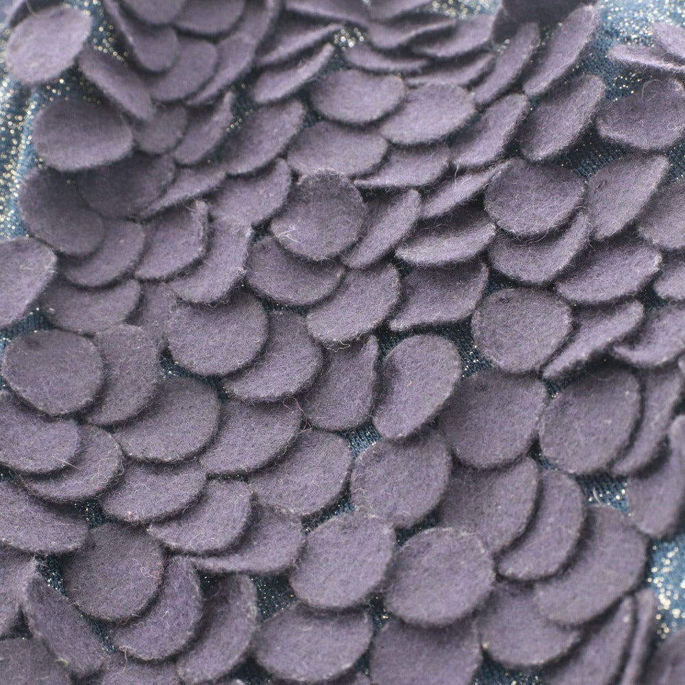 ■ 3.1 Phillip Lim Cardigan, Long Sleeve, Button-Front Top, Feather Decor, All-Over Print, Women's, Size Small, Metallic Navy