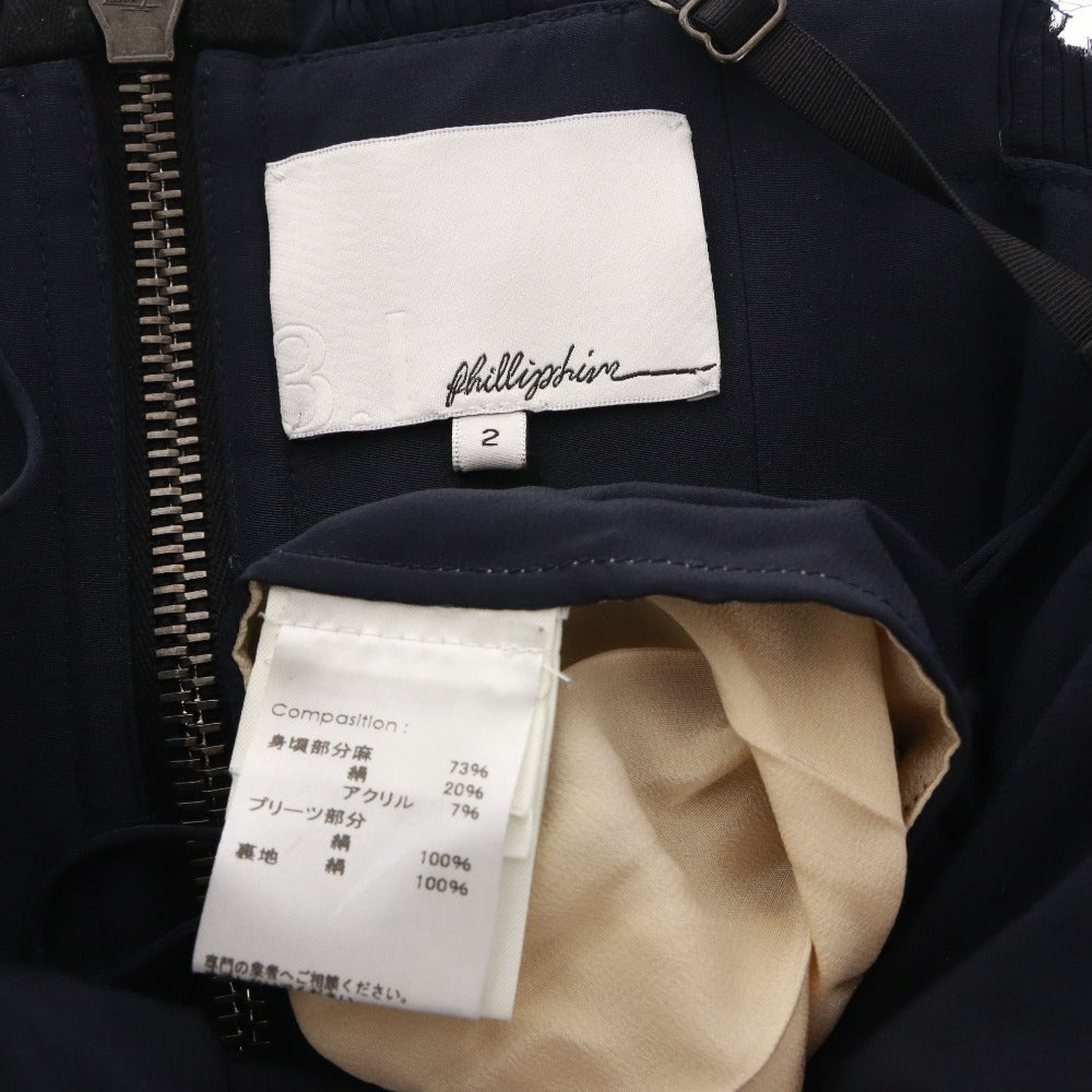 ■ 3.1 Phillip Lim ドレス ワンピース ノースリーブ トップス 総柄 レディース 2 (S相当) アイボリー ネイビー