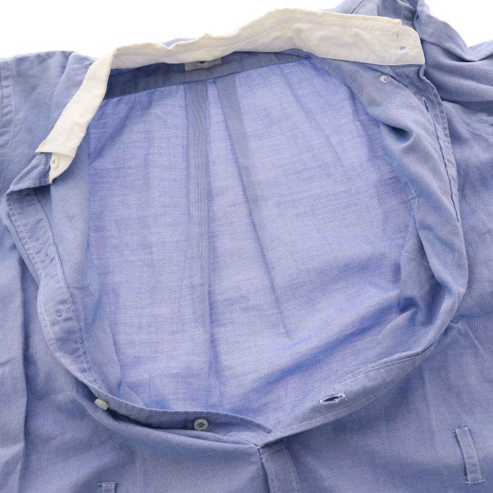 ■ JUNYA WATANABE x COMME des GARÇONS Long Sleeve Shirt Top with Overalls, Collar, Front Buttons, and Chest Pocket, Women's, Size S, Light Blue