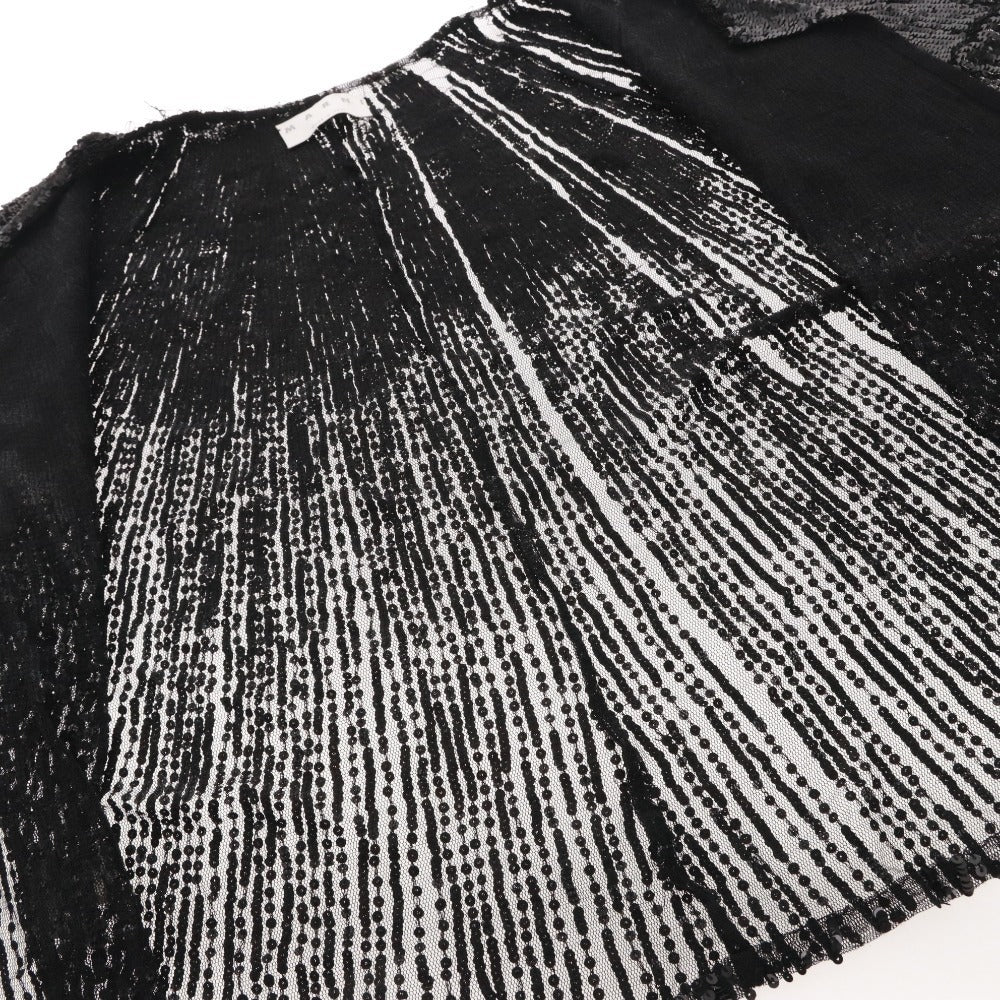 ■ MARNI マルニ ノーカラージャケット 長袖 アウター ボタンなし スパンコール 装飾 イタリア製 レディース 40 (L相当) ブラック 黒