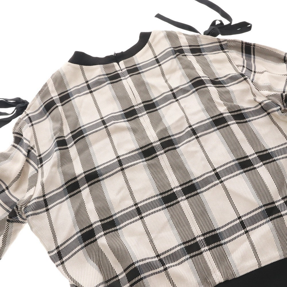 ■ 3.1 Phillip Lim 長袖シャツ トップス チェック柄 リボン装飾 後ろファスナー レディース 2 (S相当) ブラック ベージュ系