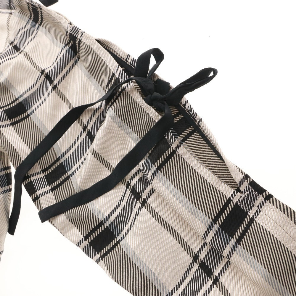 ■ 3.1 Phillip Lim 長袖シャツ トップス チェック柄 リボン装飾 後ろファスナー レディース 2 (S相当) ブラック ベージュ系