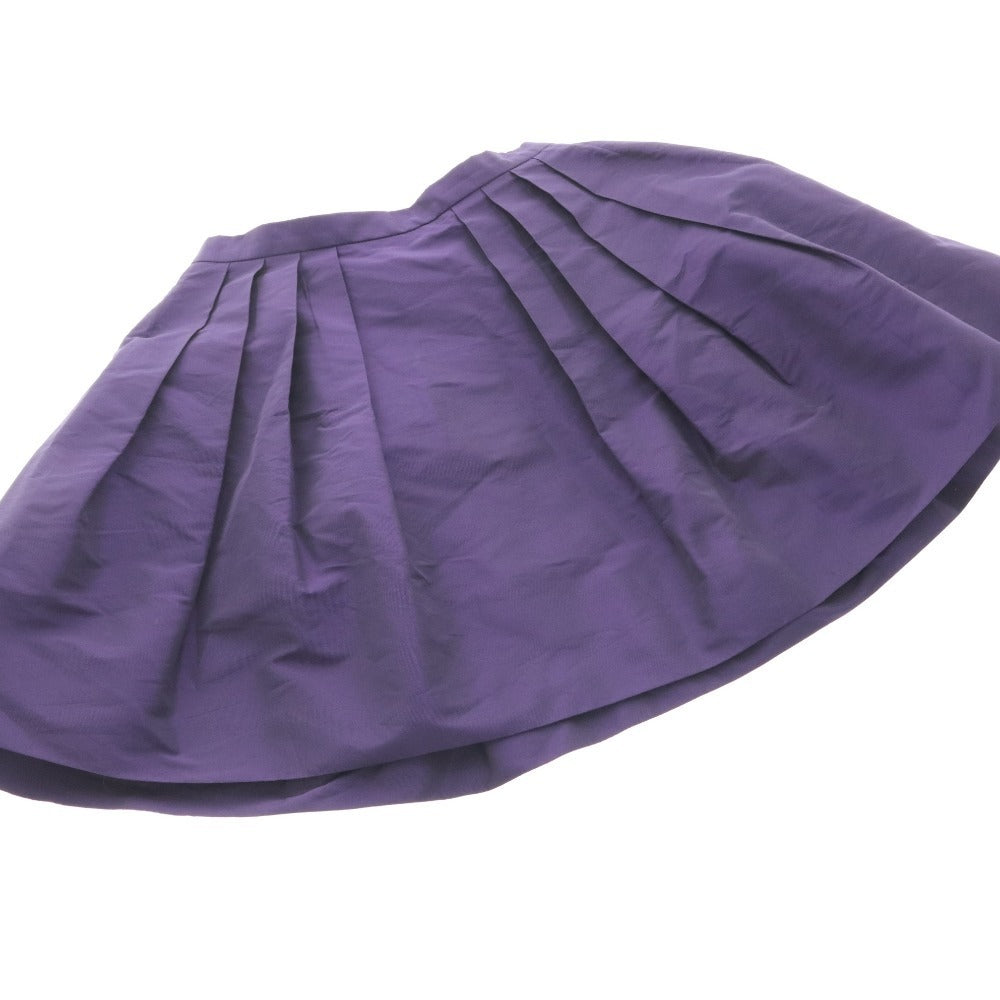 ■ miu miu ミュウミュウ プリーツスカート ボトムス ミニ ショート 無地 イタリア製 レディース 36 (M相当) パープル