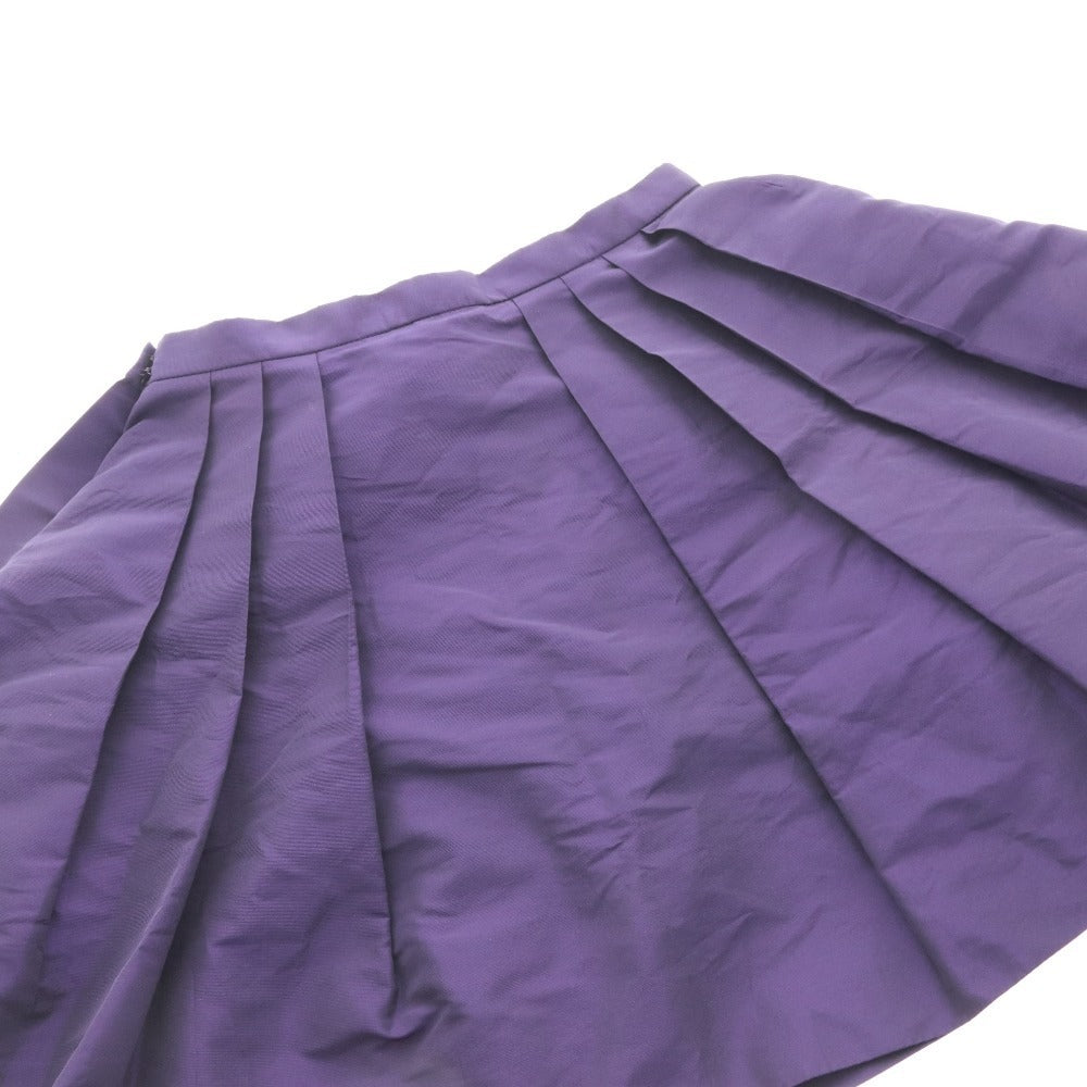 ■ miu miu ミュウミュウ プリーツスカート ボトムス ミニ ショート 無地 イタリア製 レディース 36 (M相当) パープル