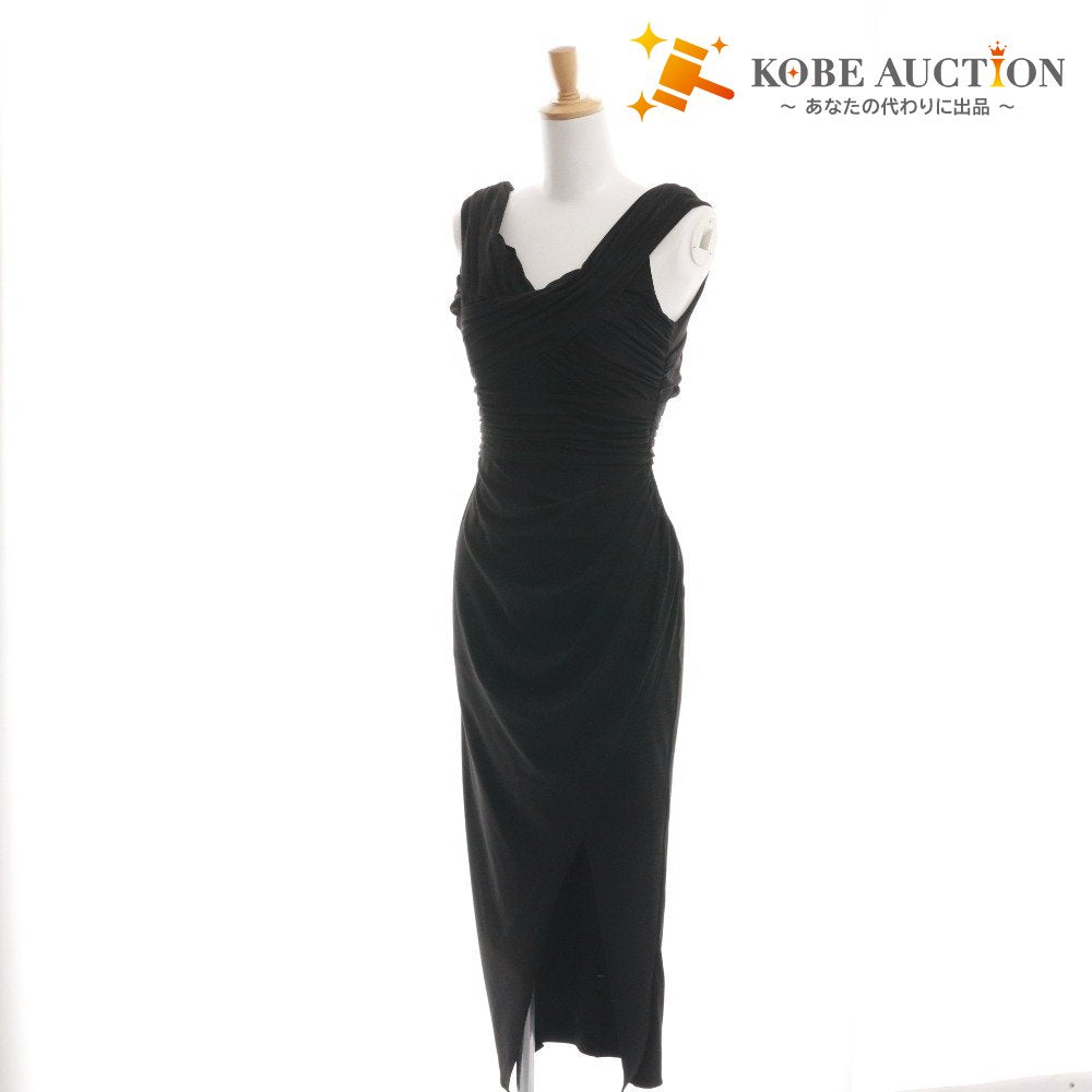 ■ self-portrait セルフポートレイト ドレス ロングワンピース ノースリーブ トップス 無地 レディース UK 6 (S相当) ブラック 黒