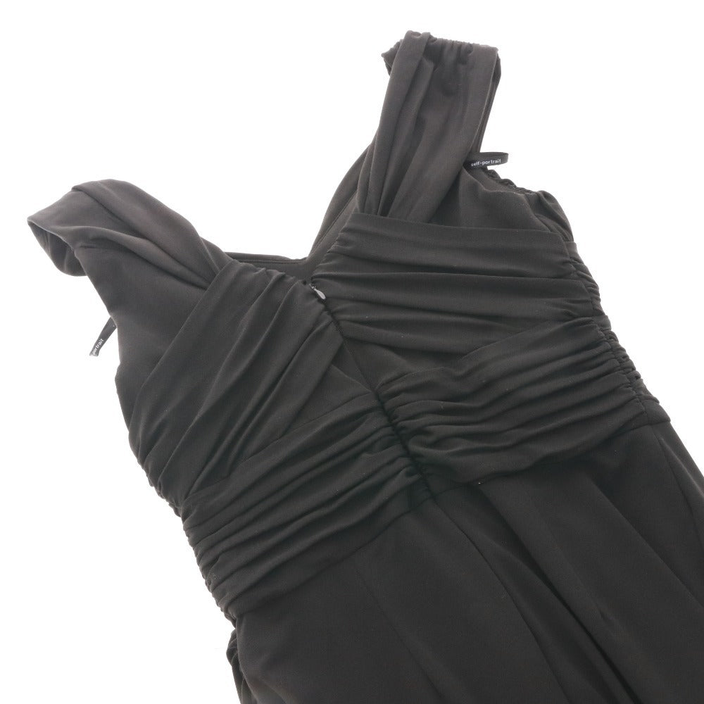 ■ self-portrait セルフポートレイト ドレス ロングワンピース ノースリーブ トップス 無地 レディース UK 6 (S相当) ブラック 黒