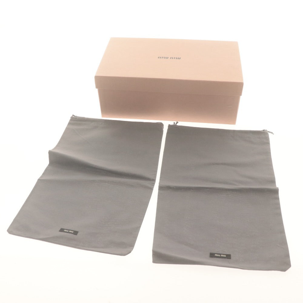 ■ MIU MIU ミュウミュウ サンダル 靴 ウェッジソール 厚底 ストラップ 柄 レディース 36 (23cm相当) イエロー ブラウン パープル 袋付き