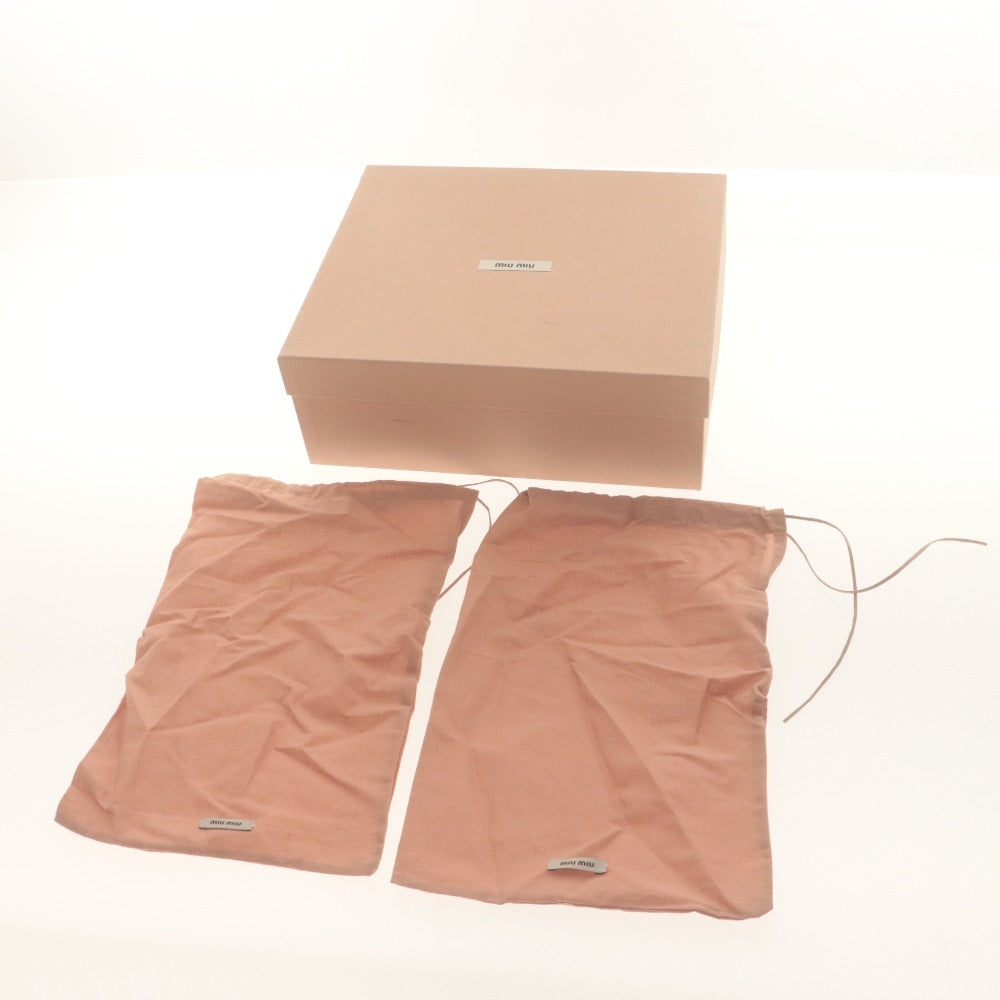 ■ MIU MIU ミュウミュウ フラット サンダル 靴 ストラップ フラワー レディース 36 1/2 (23.5cm相当) ピンク ゴールド シルバー 袋付き