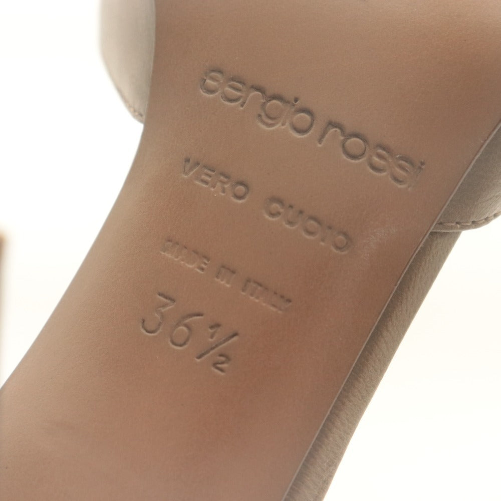■ Sergio Rossi セルジオロッシ パンプス 靴 ポインテッドトゥ アンクルストラップ レディース 36 1/2 (23.5cm相当) ベージュ