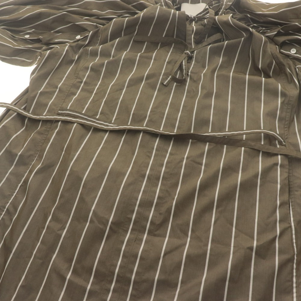 ■ 3.1 Phillip Lim スリーワンフィリップリム シャツ ワンピース 七分袖 トップス ボトムス Vネック ストライプ レディース S ブラウン系