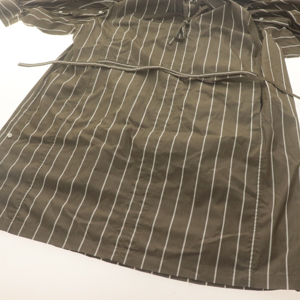 ■ 3.1 Phillip Lim スリーワンフィリップリム シャツ ワンピース 七分袖 トップス ボトムス Vネック ストライプ レディース S ブラウン系