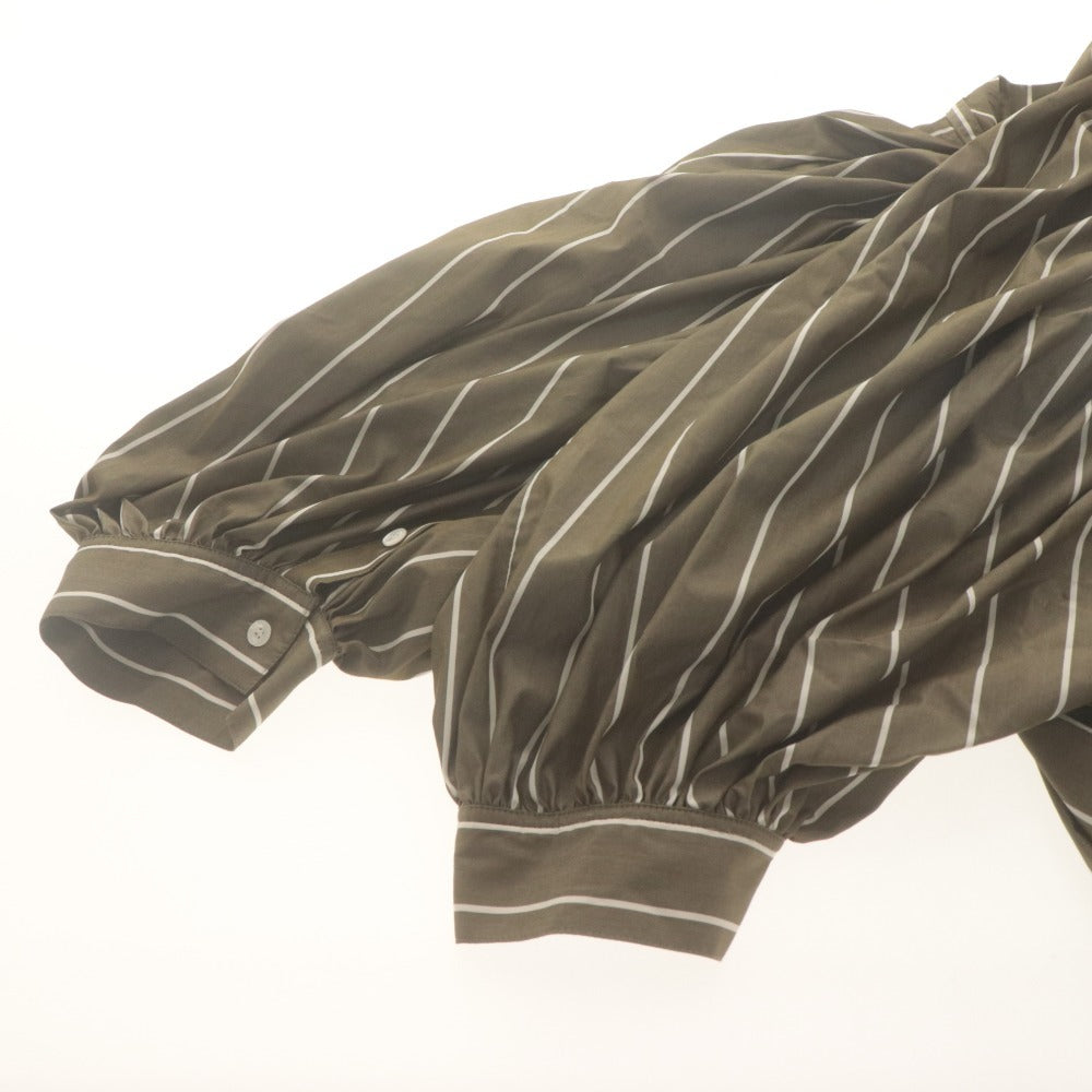 ■ 3.1 Phillip Lim スリーワンフィリップリム シャツ ワンピース 七分袖 トップス ボトムス Vネック ストライプ レディース S ブラウン系