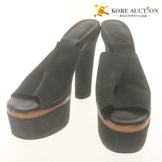 ■ Acne Sandals Mules Shoes Platform Chunky Heel Women's 37 (approx. 23.5-24.0cm) Black with Dust Bag