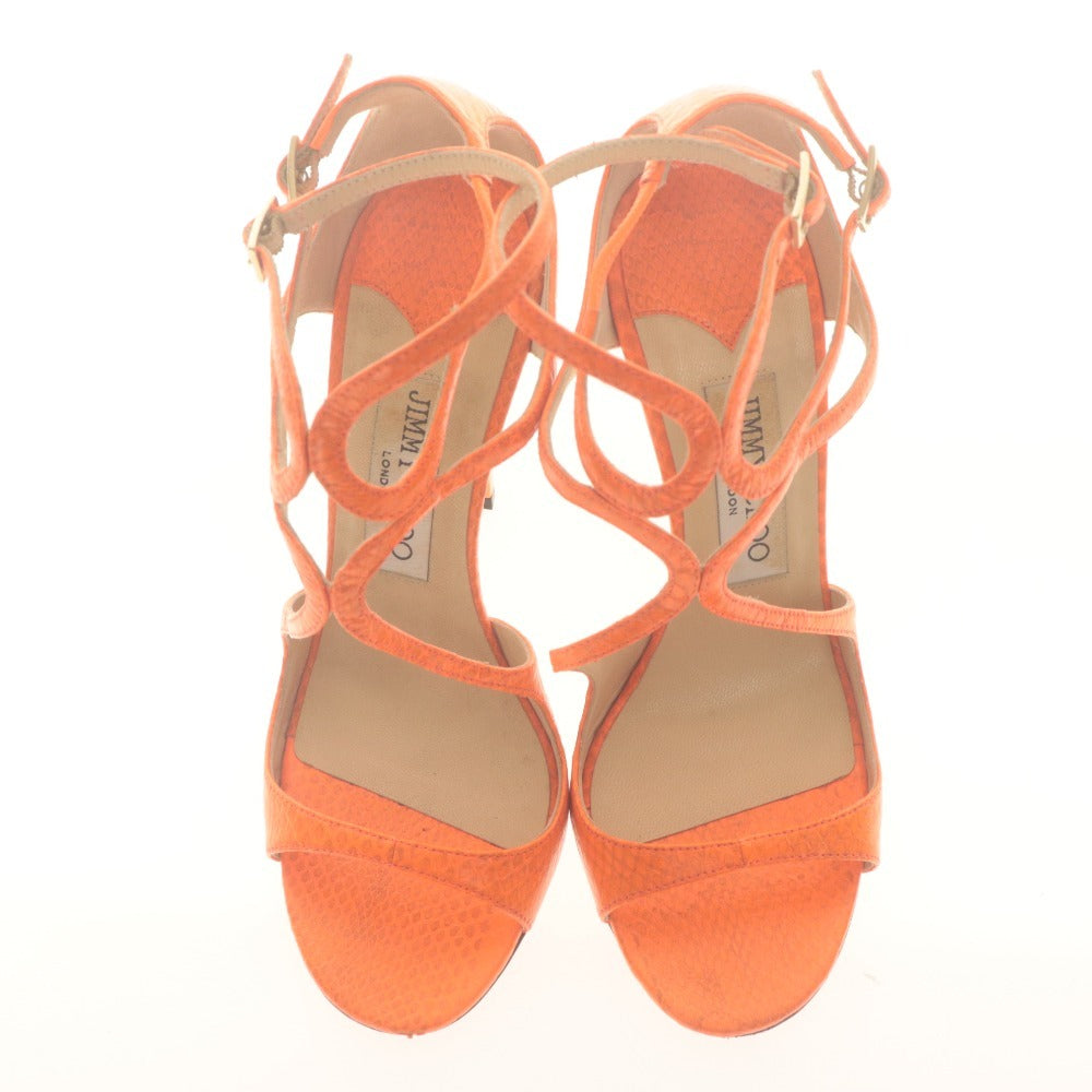 ■ JIMMY CHOO ジミーチュウ サンダル 靴 Lang アンクルストラップ レディース 36 ( 23.0cm相当 ) オレンジ 付属品付き