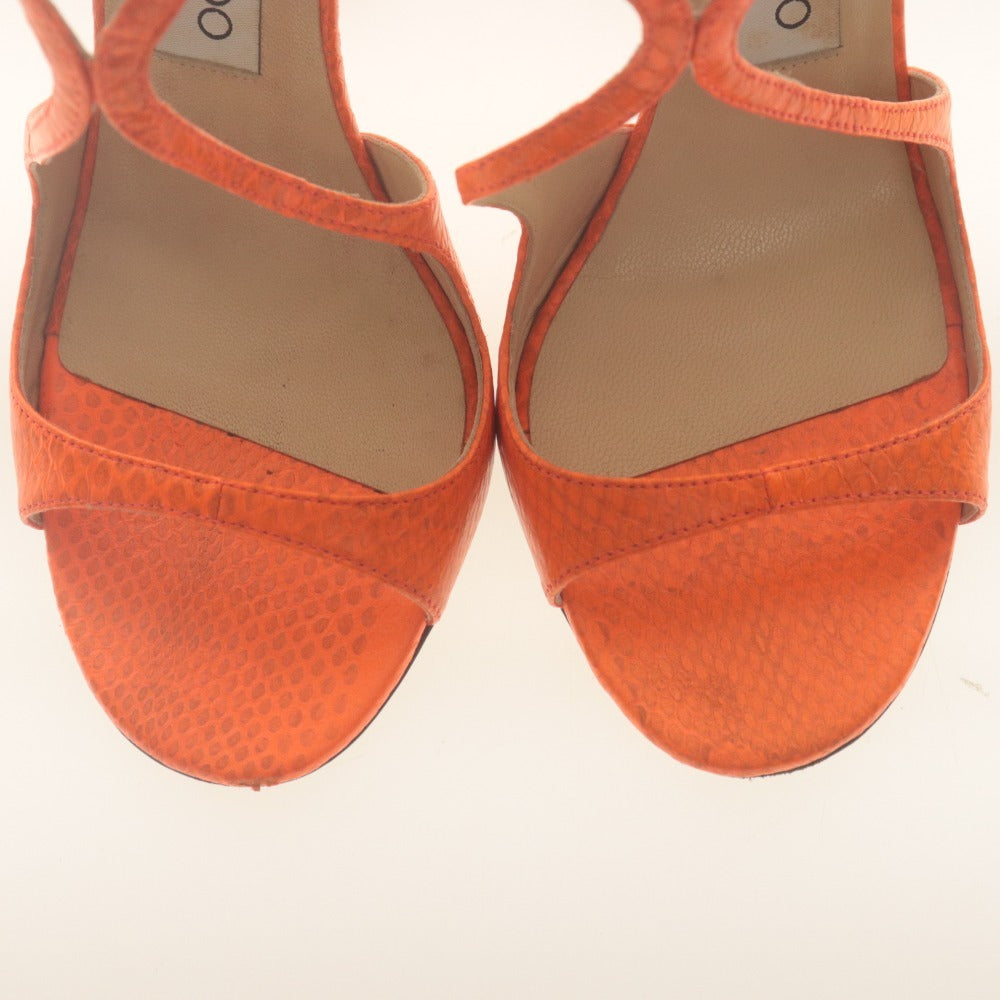 ■ JIMMY CHOO ジミーチュウ サンダル 靴 Lang アンクルストラップ レディース 36 ( 23.0cm相当 ) オレンジ 付属品付き