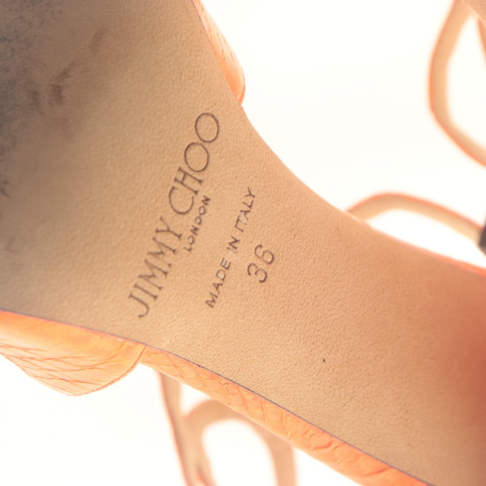 ■ JIMMY CHOO ジミーチュウ サンダル 靴 Lang アンクルストラップ レディース 36 ( 23.0cm相当 ) オレンジ 付属品付き