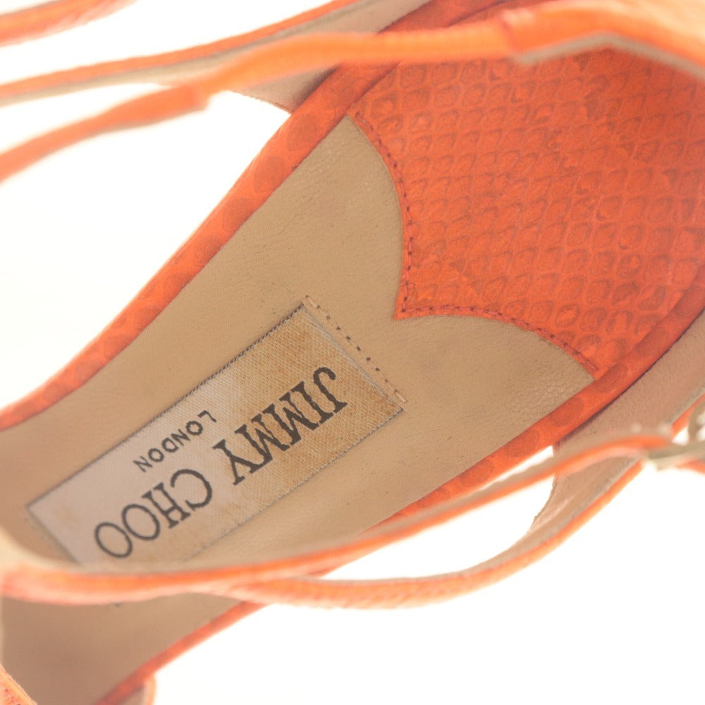 ■ JIMMY CHOO ジミーチュウ サンダル 靴 Lang アンクルストラップ レディース 36 ( 23.0cm相当 ) オレンジ 付属品付き