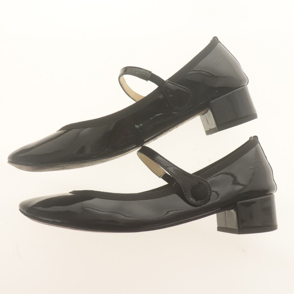■ reppet レペット パンプス シューズ 靴 メリージェーン エナメル レディース 36 1/2 (23.0cm相当) ブラック 袋付き