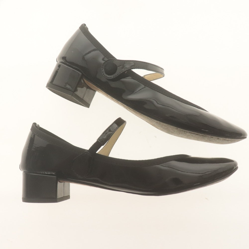 ■ reppet レペット パンプス シューズ 靴 メリージェーン エナメル レディース 36 1/2 (23.0cm相当) ブラック 袋付き