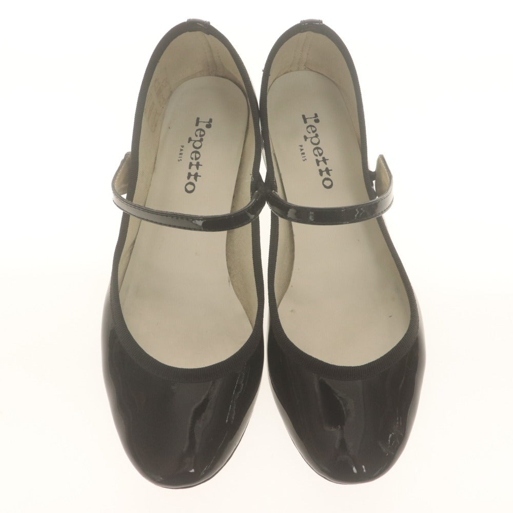 ■ reppet レペット パンプス シューズ 靴 メリージェーン エナメル レディース 36 1/2 (23.0cm相当) ブラック 袋付き