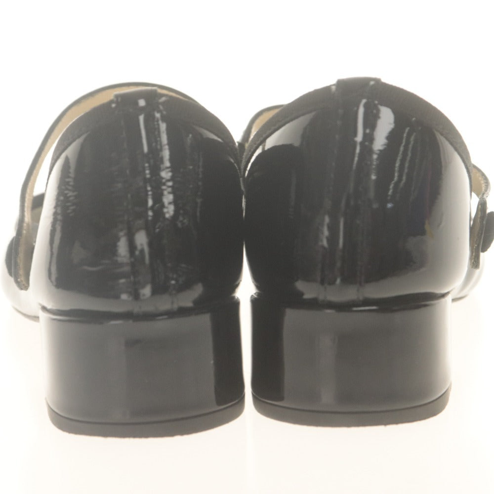 ■ reppet レペット パンプス シューズ 靴 メリージェーン エナメル レディース 36 1/2 (23.0cm相当) ブラック 袋付き