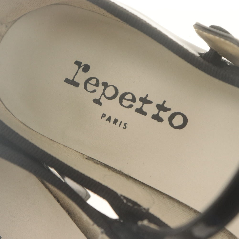 ■ reppet レペット パンプス シューズ 靴 メリージェーン エナメル レディース 36 1/2 (23.0cm相当) ブラック 袋付き