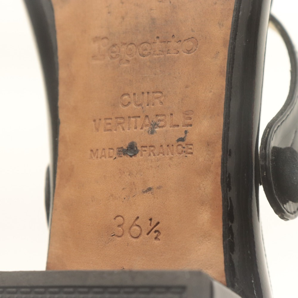■ reppet レペット パンプス シューズ 靴 メリージェーン エナメル レディース 36 1/2 (23.0cm相当) ブラック 袋付き