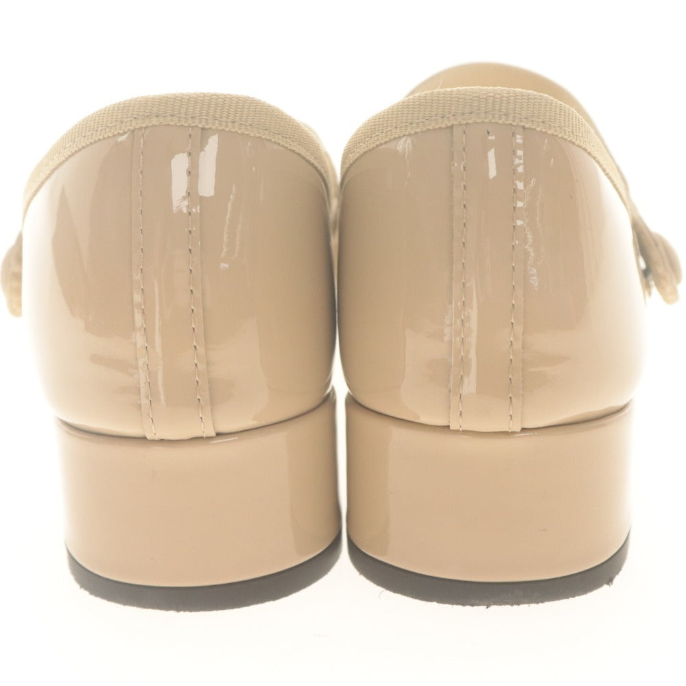 ■ reppet レペット パンプス シューズ 靴 メリージェーン エナメル レディース 36 1/2 (23.0cm相当) ベージュ 袋付き
