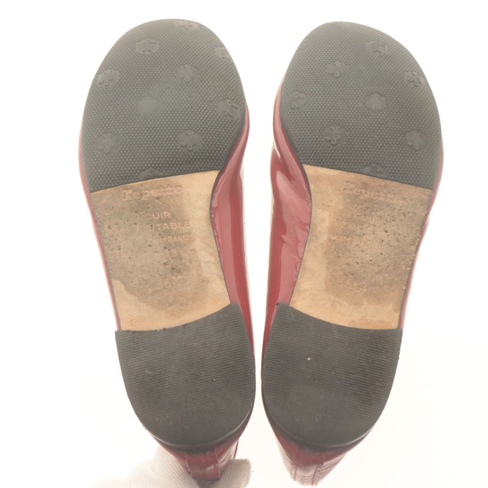 ■ reppet レペット パンプス フラットシューズ バレエシューズ 靴 エナメル レディース 36 1/2 (23.0cm相当) レッド