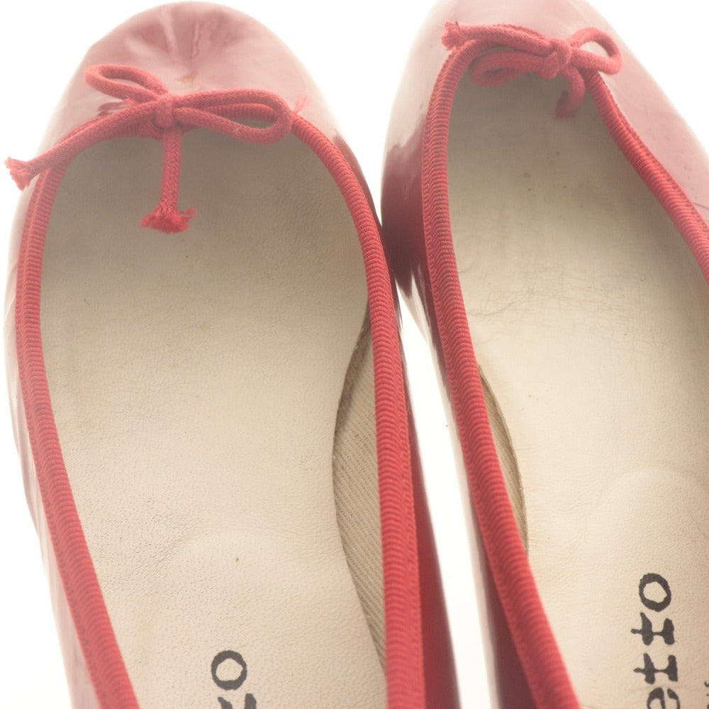 ■ reppet レペット パンプス フラットシューズ バレエシューズ 靴 エナメル レディース 36 1/2 (23.0cm相当) レッド