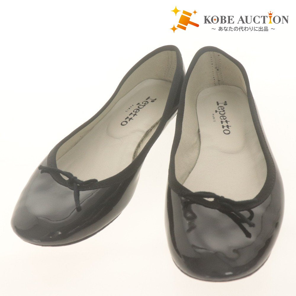 ■ reppet レペット パンプス フラットシューズ バレエシューズ 靴 エナメル レディース 36 1/2 (23.0cm相当) ブラック