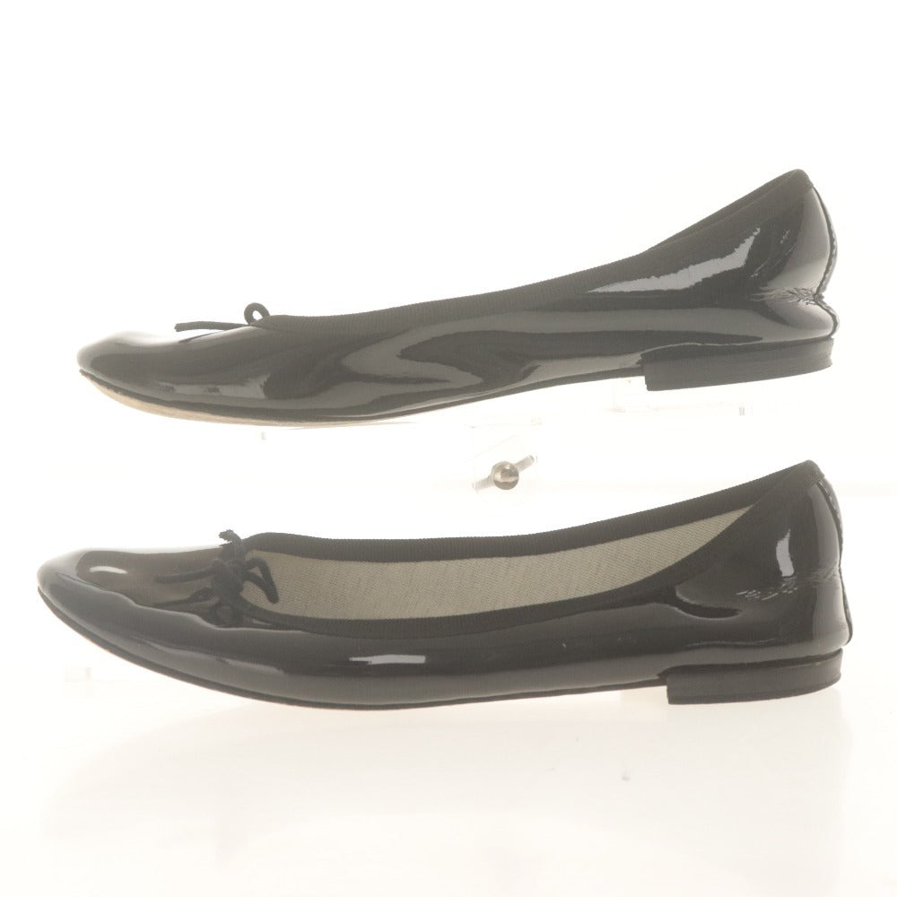 ■ reppet レペット パンプス フラットシューズ バレエシューズ 靴 エナメル レディース 36 1/2 (23.0cm相当) ブラック