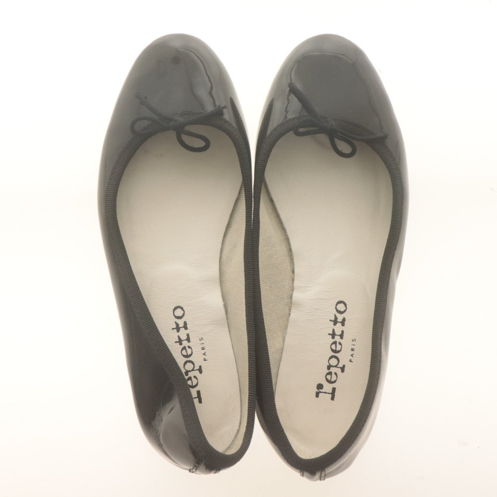 ■ reppet レペット パンプス フラットシューズ バレエシューズ 靴 エナメル レディース 36 1/2 (23.0cm相当) ブラック