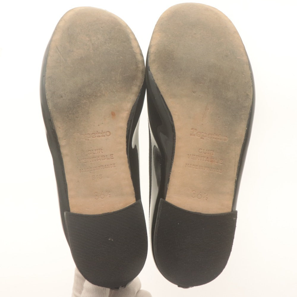 ■ reppet レペット パンプス フラットシューズ バレエシューズ 靴 エナメル レディース 36 1/2 (23.0cm相当) ブラック