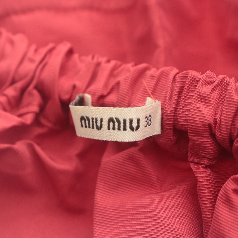 ■ miumiu ミュウミュウ ミニスカート ボトムス タック レディース 38 レッド系