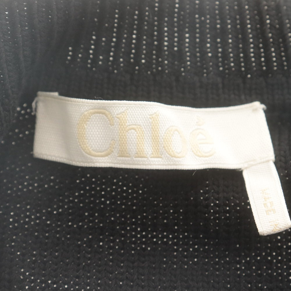 ■ Chloe クロエ セーター チュニック 七分袖 トップス ニット クロシェ レディース S ブラック