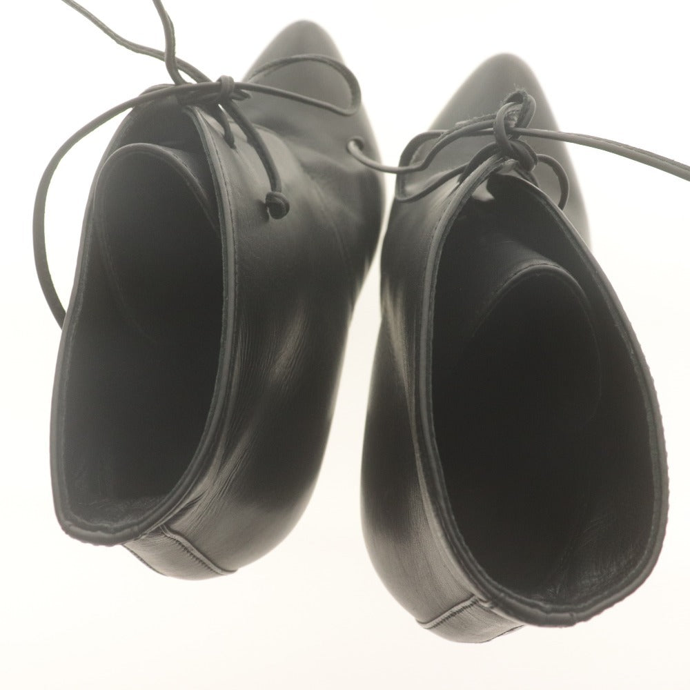 ■ BOTTEGA VENETA ボッテガ ヴェネタ ショートブーツ 靴 レースアップ チャンキーヒール レディース 36 1/2 (23.5cm相当) ブラック