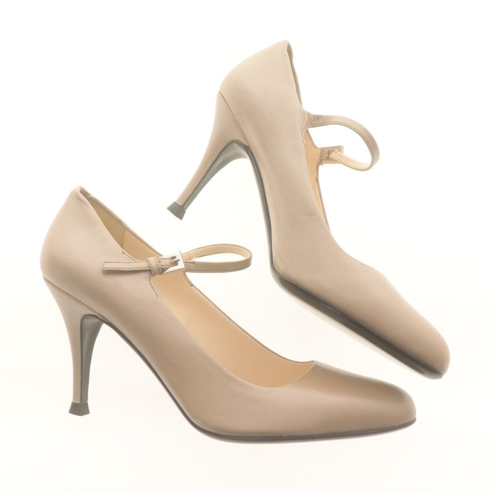 ■ PRADA プラダ パンプス 靴 ストラップ レザー レディース 36 1/2 (23.5cm相当) ベージュ系 付属品付き