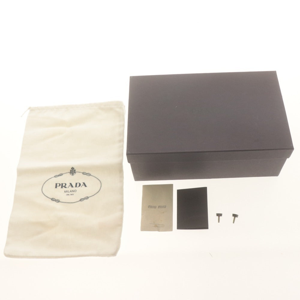 ■ PRADA プラダ パンプス 靴 ストラップ レザー レディース 36 1/2 (23.5cm相当) ベージュ系 付属品付き